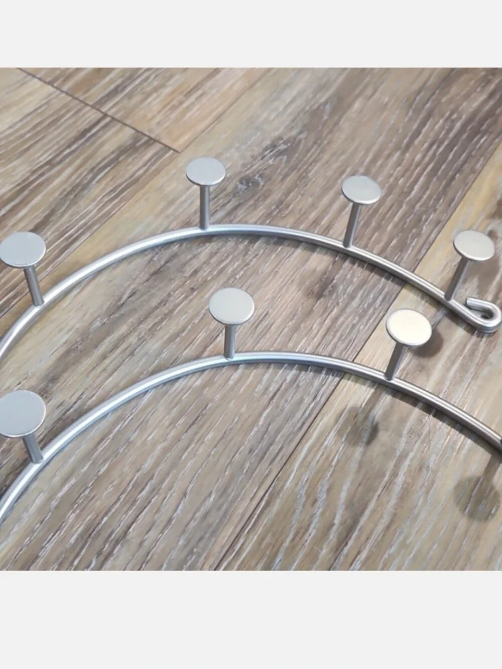2 NWOT Spectrum Sweep Wave Wall Mount 9 Hook Racks Satin Nickel